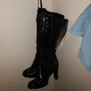 Black knee high boots